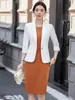 Traje blanco traje falda mujer otoño Nuevo Alto sentido anfitrión vestido profesional casual chaqueta de traje pequeña
