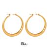 Hong Kong estilo retro grande círculo personalizado brincos de menina doce de aço titânio ouro 18K Não desbotamento design de nicho temperamento brincos para mulheres