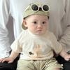 Traje de Verano de Manga Corta para Bebé Estilo Coreano Guapo Niño con Camiseta Casual Fina Estampada con Dibujos Animados Shorts Combinables para Bebé