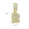 Colar Europeu e Americano Transfronteiriço Novo Estilo Pingente com Design de Letra 26 Letras Micro-Incustado com Diamante, Material de Cobre com Senso de Design