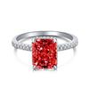 Anillo de Plata S925 Diamante Cuadrado Super Brillante Francés Corte Flor de Hielo 8A Zirconia Imitación de Diamante para Mujer Anillo de Diseño de Nicho ins para Mujer
