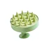 Paja de trigo biodegradable limpieza cuero cabelludo húmedo y seco masaje herramientas de peluquería diente de silicona bebé suave cepillo para champú
