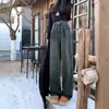Jeans de Tiro Alto Gris Cemento Americano Forrados de Polar para Mujer, Pantalones Nuevos Sueltos Adelgazantes para Otoño e Invierno 2024