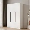Armario para uso doméstico en el dormitorio, gabinete de almacenamiento de doble puerta, diseño moderno simple, adecuado para apartamentos pequeños y propiedades de alquiler, gabinete de almacenamiento ensamblado de lujo ligero