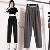 Pantalones de traje harem adelgazantes de cintura elástica para mujer de talla grande, moda para mujer 2020 Primavera Nuevo suelto recortado tubo de cigarrillo