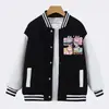 Tops de Uniforme de Baseball de Outono para Meninas Nova Moda Infantil Roupas de Primavera Coreanas para Meninas Pequenas Desenho Animado Tops Casuais Tops