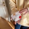 311202 Nuevo Mini Neceser Pequeño de Felpa para Mujer, Bolso Interior Portátil con Bolsillos Grandes, Bolsa de Almacenamiento con Cremallera Roja