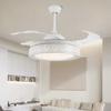 Lámpara de Ventilador Invisible para Comedor, Sala de Estar, Dormitorio, Lámpara de Ventilador de Techo, Ventilador Doméstico Inteligente de Frecuencia Variable con Viento Fuerte con Lámpara de Araña Integrada