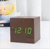 Reloj LED de madera creativo controlado por voz reloj despertador de madera multifuncional regalo para estudiantes reloj electrónico reloj de mesa fabricantes venta al por mayor