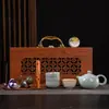 Juego de Té de Cerámica Ge para Uso en Casa y Oficina, Tazas de Té de Cerámica, Gaiwan, Pequeño Juego para Preparar Té Kung Fu, Juego de Té Kung Fu