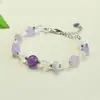 Pulsera de Piedra Triturada de Amatista Natural Ai Yu Pulsera de Cristal Blanco de Forma Libre Venta al por Mayor de Comercio Electrónico en Transmisión en Vivo S5072406