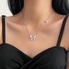 Colar de pingente de borboleta de cristal avançado nicho feminino luz de luxo 2024 novo Y2K Spice Sweet Cool Collarbone Chain
