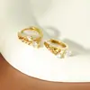 Pendientes de Plata de Ley S925 con Circonita Super Brillante Chapados en Oro de 18K Versátiles y Elegantes Plata Pura Exquisitos Ins Clips para Oreja Venta al por Mayor de Fábrica