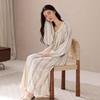Bata Larga de Manga Larga de Algodón Lycra para Mujer para Primavera y Otoño Se Puede Usar Fuera del Pijama Ropa Dulce para el Hogar Nueva Estilos de Otoño e Invierno