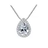 Cadena para Clavícula de Plata Chapada con Zirconia para Mujer, Colgante Cuadrado de Diamante, Forma de Gota de Agua, Pera, Transfronterizo, Transmisión en Vivo Xiaohongshu Douyin, Venta al por Mayor