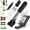 Kit de ferramentas de acessório para reparo de bicicletas transfronteiriço, conjunto de reparo para bicicletas de montanha e bicicletas de estrada, ferramentas de reparo de pneus com bomba