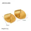 Jieding Brincos de Ouro em Aço Inoxidável Europeu e Americano Brincos de Zircônia Brincos de Aço Titânio Cruzamento de Fronteiras Joias 18K Elementos Geométricos