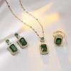 AliExpress Colar Feminino estilo coreano Ins Micro-set Zircon Anel Esmeralda Nicho elegante Titanium Steel Clavicle Chain