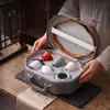 Conjunto de Chá de Viagem das Cinco Grandes Fornalhas Culturais e Criativas Bolsa Portátil Bule com Alça Conjunto Completo Bandeja de Chá Conveniente Presente Lembrança