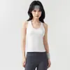 Regata de Yoga Costas Nadador Sem Costura para Mulheres, Gola U Slim Fit Elástica, Camiseta Base Respirável para Esportes de Corrida
