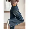 Calça foice estilo retrô, jeans de perna larga para mulheres, novo estilo verão 2026, modelagem solta, afina a silhueta, calça de perna curva