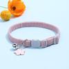1.0 collar con colgante floral de pana, collar de gato con hebilla de seguridad desmontable, campana ajustable