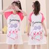 Camisón de niña 2025, nuevo pijama de verano de manga corta para niña, ropa de casa estilo occidental para niña grande, ropa exterior