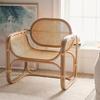 Sillón Sofá Nórdico Moderno Simple Balcón Ratán Real Tejido Silla Individual de Ocio Lujo Ligero Natural Indonesio Respaldo Silla de Ratán