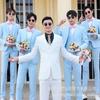 Alquiler de ropa de padrino, traje, traje formal de boda para hombre, traje de novio de alta gama, tallas grandes, préstamo de alquiler de ropa para grupo de hermanos.