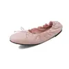 Temporada del Primer Encuentro: Zapatos de Ballet Dulces Estilo Girly para Mujer con Lazo y Volantes, Zapatos Individuales Planos de Suela Suave, Zapatos Rollo de Huevo