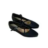 Zapatos Mary Jane franceses vintage súper suaves de piel de oveja para mujer, punta cuadrada, bailarinas con correa cruzada, elegantes zapatos de un solo color poco profundos