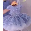 Vestido Infantil con Lentejuelas Aliexpress 2026 Verano Nuevo Estilo Lazo Lindo para Actuación de Piano Vestido para Niñas