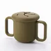 Taza para beber para bebés de 1 a 3 años, silicona de grado alimenticio, taza para snacks infantiles, taza con pajilla de gran capacidad, una taza de doble uso