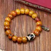 Diseño Original Hueso de Camello Cubo Cuentas Wen Jugar Pulsera Tíbet Retro Regreso Hueso Cuentas Accesorios Pulsera de Anillo Único para Hombres y Mujeres