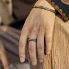 Anel Design Banhado a Prata "Fogo Fluido" para Homens, Anel Personalizado Inlaid Retro Tendência, Anel Único Feito à Mão, Venda Direta do Fabricante