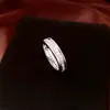 Anillo abierto redondo de circonita chapado en oro real de 18k, sensación de lujo ligero de alta gama, joyería para mujer simple, elegante y versátil