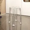 Nuevo taburete de plástico acrílico transparente, taburete de almacenamiento extra grueso, taburete pequeño, moderno y simple para uso doméstico, silla gruesa de moda