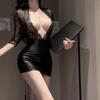Lencería Sexy Sexy Secretaria de Club Nocturno Falda de Cadera Uniforme Tentación Púrpura No Necesidad de Quitar Deseo Puro Sexy Juego de Roles Femenino