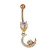 Anillo para Ombligo de Acero Inoxidable 316L, Piercing para Ombligo Hoja de Arce Dorada, Botón para Ombligo en Forma de Corazón, Anillo para Ombligo Lirio del Valle, Piercing para Ombligo, Botón para Ombligo
