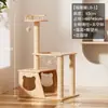 Marco de escalada para gatos tipo cápsula espacial, casa para gatos, árbol para gatos, soporte integrado para gatos, plataforma de salto para gatos, rascador para gatos, plato giratorio para gatos que ahorra espacio, juguete para mascotas