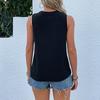 Bai Fen Zhi Yi Amazon Comércio Exterior Verão Europeu e Americano Transfronteiriço Roupa Feminina Renda Patchwork Cor Sólida Sem Mangas Top para Mulheres