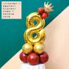 La ceremonia del primer cumpleaños se organiza con globos digitales de película de aluminio de 32 pulgadas para expresar la fiesta de cumpleaños y se solicitan globos decorativos en el camino de la boda.