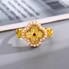 Anillo de Cuentas Simples de Lujo Ligero para Mujer, Moda Elegante Nicho de Alta Gama, Anillo para Dedo Índice Exquisita Joyería Calada