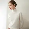 Suéter delgado 100% cachemira pura para otoño e invierno para mujer, de cuello alto, moda casual, tejido interior, suéter capa base de cachemira