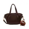 Bolso de Mano Estilo Coreano Retro con Patrón de Lichi para Mujer Otoño e Invierno 2024 Bolso de Hombro Sencillo Casual Bolso Cubo de Gama Alta Versátil