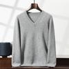 Novo Estilo Outono e Inverno 2026 Suéter de Cashmere Espesso Malha 7 Fios Gola V Masculino Manga Longa Solto Estilo Casual