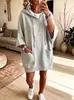 2026 Otoño e Invierno transfronterizo europeo y americano nuevo vestido sudadera para mujer, con capucha casual, color liso, con bolsillo, manga larga Amazon
