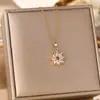 Collar coreano transfronterizo de venta caliente con micro incrustaciones de circonita de acero de titanio para mujer, moda, sentido de alta gama, temperamento, cadena de clavícula, joyería que no se desvanece