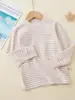 Camiseta interior suave de forro polar para niños para otoño e invierno, ropa interior térmica para niños, prenda interior cálida para estudiantes niñas, top de cuello semi-alto para niños mayores