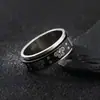 Anillo Giratorio de Acero de Titanio Estilo Mariposa Nuevo Transfronterizo Europeo y Americano, Anillo de Acero Inoxidable para Hombres Aliviador de Estrés, Joyería Electrochapada